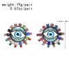 E-6396 Vintage Multicolors Crystal Rhinestones Eye Shaped Stud Earrings for Women Boho Party Jewelry Gift
