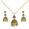 N-7711 Women Jewelry Set Vintage Bell Tassel Pendant Earrings and Necklace Set