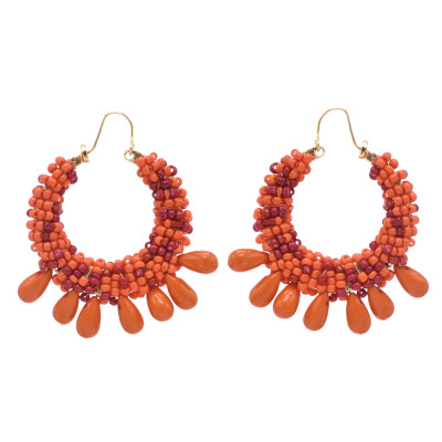 E-6399 Fashion Korean Version Pearl Earrings For Women Boho Pearl Tassel Pendant Red Colorful Simple Earrings Party Gift