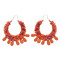 E-6399 Fashion Korean Version Pearl Earrings For Women Boho Pearl Tassel Pendant Red Colorful Simple Earrings Party Gift
