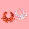 E-6399 Fashion Korean Version Pearl Earrings For Women Boho Pearl Tassel Pendant Red Colorful Simple Earrings Party Gift