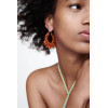 E-6399 Fashion Korean Version Pearl Earrings For Women Boho Pearl Tassel Pendant Red Colorful Simple Earrings Party Gift