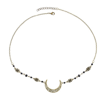 F-0966 Bohemian Crystal Head Chain Moon Head Chain Retro Silver Crescent Moon Forehead Chain Crystal Headband Prom Hair Jewelry