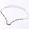 F-0966 Bohemian Crystal Head Chain Moon Head Chain Retro Silver Crescent Moon Forehead Chain Crystal Headband Prom Hair Jewelry
