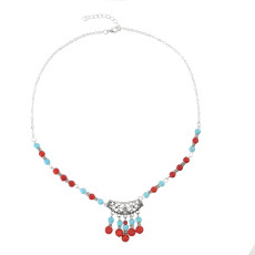 N-7714 Bohemian Vintage Necklace Exquisite Pattern Beads Forehead Pendant Necklace For Women Girls Ethnic Gift