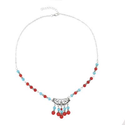 N-7714 Bohemian Vintage Necklace Exquisite Pattern Beads Forehead Pendant Necklace For Women Girls Ethnic Gift