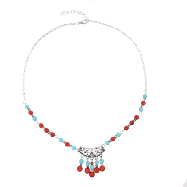 N-7714 Bohemian Vintage Necklace Exquisite Pattern Beads Forehead Pendant Necklace For Women Girls Ethnic Gift
