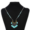 N-7715 Boho Vintage Fringe Tiara Forehead Chain Tiara Beads Pendant Necklace Jewelry