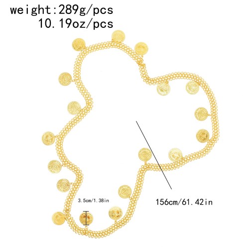 N-7720 Indian Thailand Gold Metal Coin Tassel Body Chains for Women Wedding Party Body Fashion Accessories