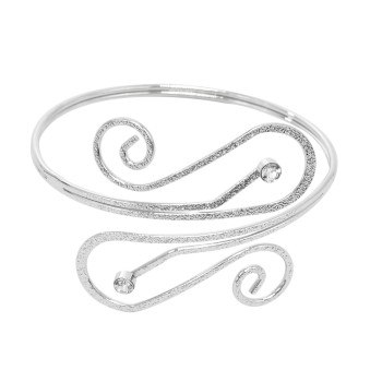 B-1190 Arm Cuff Symmetrical Up And Down ArmBand Cuff Bracelet Bangle For Women Rhinestone Gold Silver Plated  Adjustable Bangle