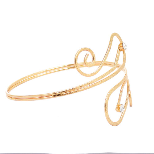 B-1190 Arm Cuff Symmetrical Up And Down ArmBand Cuff Bracelet Bangle For Women Rhinestone Gold Silver Plated  Adjustable Bangle