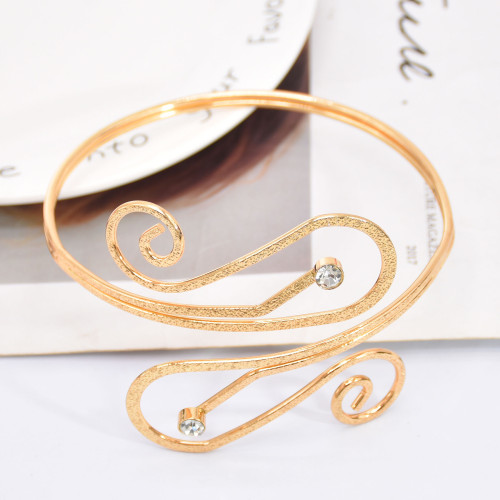 B-1190 Arm Cuff Symmetrical Up And Down ArmBand Cuff Bracelet Bangle For Women Rhinestone Gold Silver Plated  Adjustable Bangle