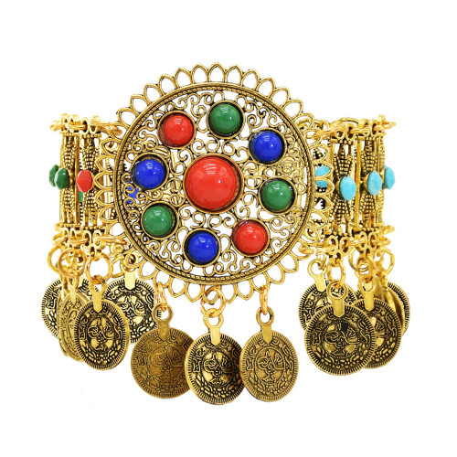 B-1193  Vintage Bohemian Gypsy Coin Pendant Bracelet Diamond Bracelet For Women Jewelry