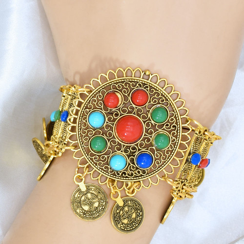B-1193  Vintage Bohemian Gypsy Coin Pendant Bracelet Diamond Bracelet For Women Girls Jewelry
