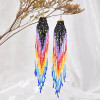 E-6402 Vivid Colorful Dangle Earring For Wome Long Tassel Hanging Beads Earrings for Women Party Jewelry Gift