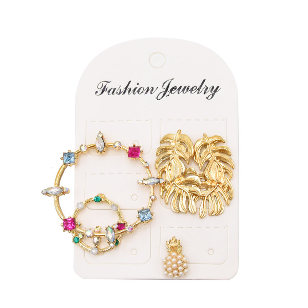 Fashion 21 Styles Stud Earrings Set Alloy Retro Cartoon Pattern Stud Jewelry