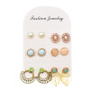Fashion 21 Styles Stud Earrings Set Alloy Retro Cartoon Pattern Stud Jewelry
