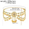 N-7721 Indian Vintage Gold Silver Metal Coin Tassel Carved Flower Crystal Belly Dance Waist Body Chains for Women Party Jewelry Gift