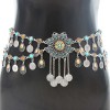 N-7721 Indian Vintage Gold Silver Metal Coin Tassel Carved Flower Crystal Belly Dance Waist Body Chains for Women Party Jewelry Gift