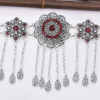 N-7723 Women Fashion Vintage Silver Tassel Carved Flower Crystal Belly Dance Waist Body Chains Party Indian Jewelry