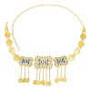 N-7724 Egyptian Crystal Carved Pattern Waist Belly Chains Long Tassel Coins Dancing Beach Belt Statement Body Chain  India Ethnic Boho Turkish Jewelry