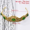 F-0969 Baroque Style Vintage Gold Metal Green Stone Crowns Tiaras for Women Queen Wedding Hair Accessories