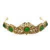 F-0969 Baroque Style Vintage Gold Metal Green Stone Crowns Tiaras for Women Queen Wedding Hair Accessories
