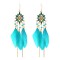 E-6405 Women Feather Earrings Bohemian Long Fringe Tassel   Dangle Earrings Set For Women Girls