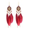 E-6405 Women Feather Earrings Bohemian Long Fringe Tassel   Dangle Earrings Set For Women Girls