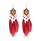 E-6405 Women Feather Earrings Bohemian Long Fringe Tassel   Dangle Earrings Set For Women Girls