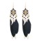 E-6405 Women Feather Earrings Bohemian Long Fringe Tassel   Dangle Earrings Set For Women Girls