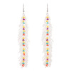 E-6407 Ethnic Bohemia Style Handmade Colorized Seed Beads Feather Shape Statement Seed Beads Drop Earrings