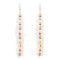 E-6407 Ethnic Bohemia Style Handmade Colorized Seed Beads Feather Shape Statement Seed Beads Drop Earrings