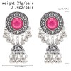 E-6409 Indian Vintage Geometric Bells Tassel Carved Flower Drop Earrings for Women Boho Party Jewelry Gift