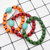 B-1194 Summer Fashion Turquoise Beaded Bracelet Multiple Colors Red Orange Boho Vintage Personality Jewelry Birthday Party Gift