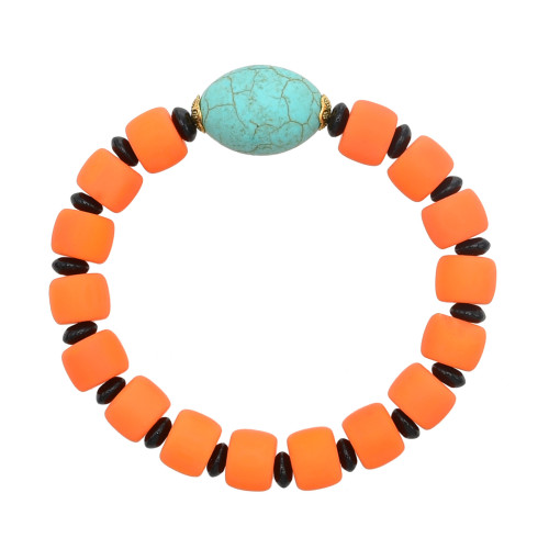B-1194 Summer Fashion Turquoise Beaded Bracelet Multiple Colors Red Orange Boho Vintage Personality Jewelry Birthday Party Gift
