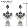 E-6410 Bohemian Vintage Metal Crystal Beads Bells Tassel Oval Drop Dangle Earrings for Women Party Jewelry Gift
