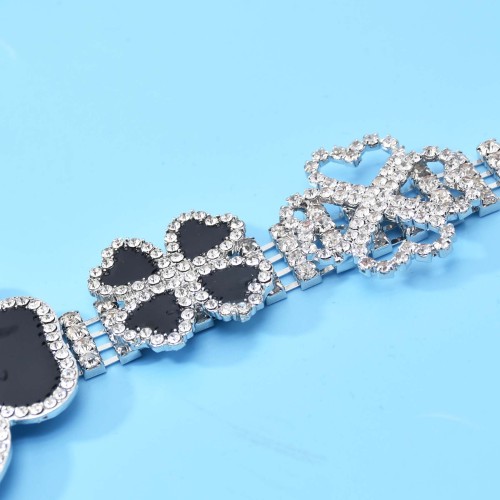 N-7727 Fashion Luxury Flower Necklace Multiple Rhinestone Necklace For Women Girls