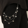 N-7728 Punk Body Chain Gothic Street Butterfly Belt Hiphop Hook Trousers Gold Sliver Color Keychain Jewelry