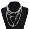 N-7729 Multialyers Vintage Silver Chain Pearls BABY Letter Angel Pendant Necklaces for Women Punk Party Jewelry Gift