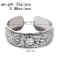 B-1197 Ethnic Vintage Tibetan Silver Open Cuff Bangles for Women Carved Flower Peacock Party Jewelry Gift