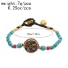 B-1198 Ethnic Bohemian Turquoises Acrylic Beads Rope Woven Bracelets for Women Handmade Party Jewelry Gift