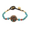 B-1198 Ethnic Bohemian Turquoises Acrylic Beads Rope Woven Bracelets for Women Handmade Party Jewelry Gift