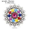R-1566 Summer Fashion Boho Colorful Stone Ring For Women Openwork Alloy Pink Gemstone Encrusted Party Jewelry