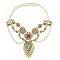 N-7731 Exaggerated Gold Silver Metal Geometric Red Blue Stone Chunky Necklaces for Women Indian Gypsy Jewelry Gift
