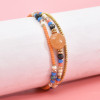 B-1199 Ethnic Bohemian Turquoises Acrylic Beads Rope Woven Handmade Bracelets for Women