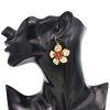 N-7732 E-6417 Fashion Gold Metal Pomegranate Flower Pendant Necklaces Earrings Sets for Women Bridal Wedding Party Jewelry Sets