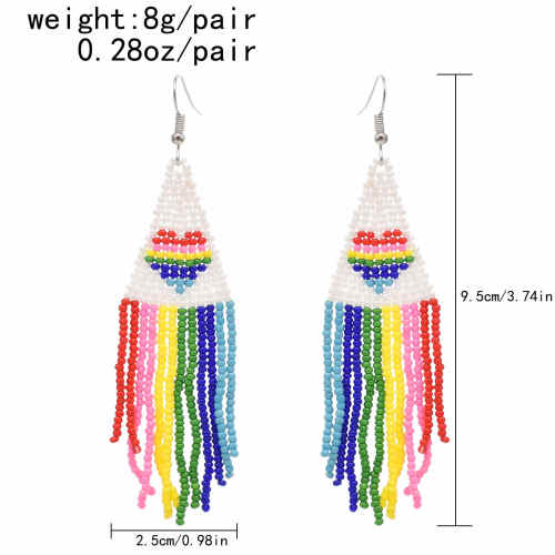 E-6413 Vivid Colorful Dangle Earring For Wome Long Tassel Hanging Beads Earrings for Women Party Jewelry Gift
