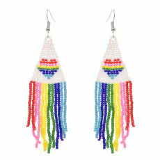 E-6413 Vivid Colorful Dangle Earring For Wome Long Tassel Hanging Beads Earrings for Women Party Jewelry Gift