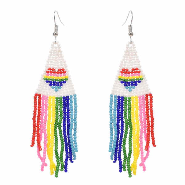 E-6413 Vivid Colorful Dangle Earring For Wome Long Tassel Hanging Beads Earrings for Women Party Jewelry Gift